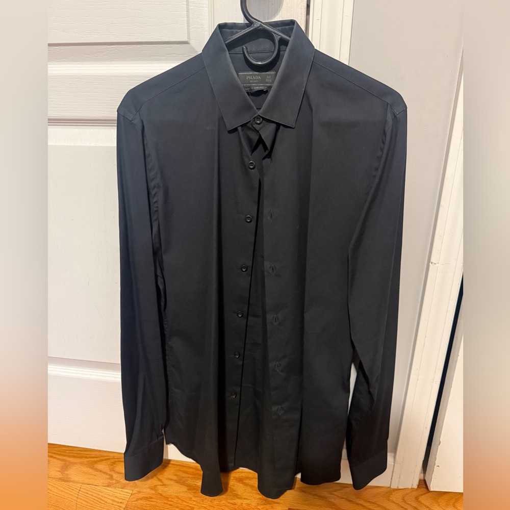 Prada Men's Elegant Black Dress Shirt